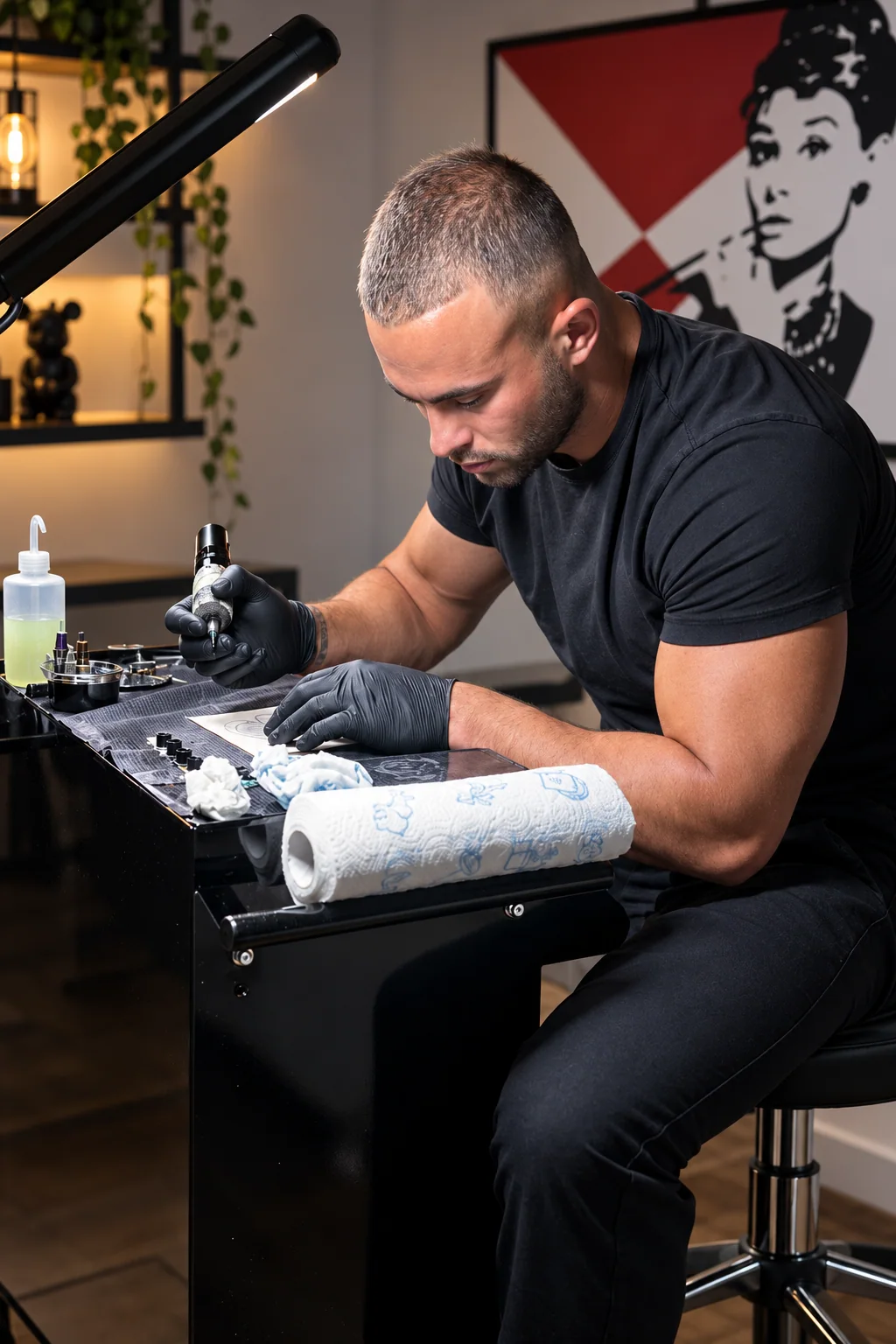 Gianni bei der Tattoo-Arbeit